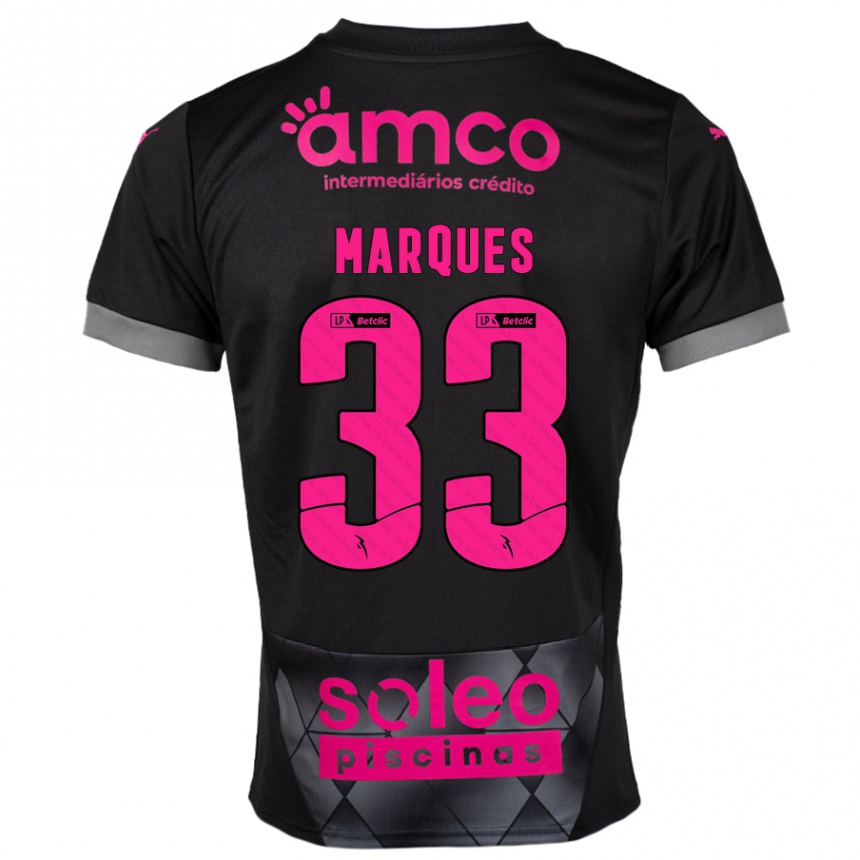 Kids Football João Marques #33 Black Pink Away Jersey 2024/25 T-Shirt Australia