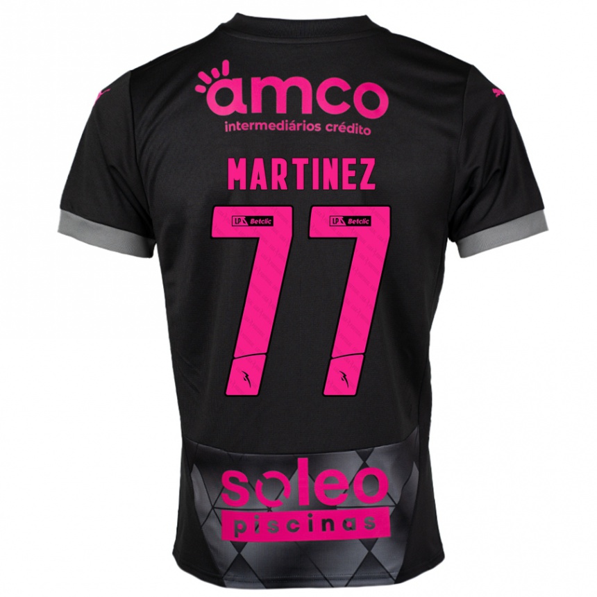 Kids Football Gabri Martínez #77 Black Pink Away Jersey 2024/25 T-Shirt Australia