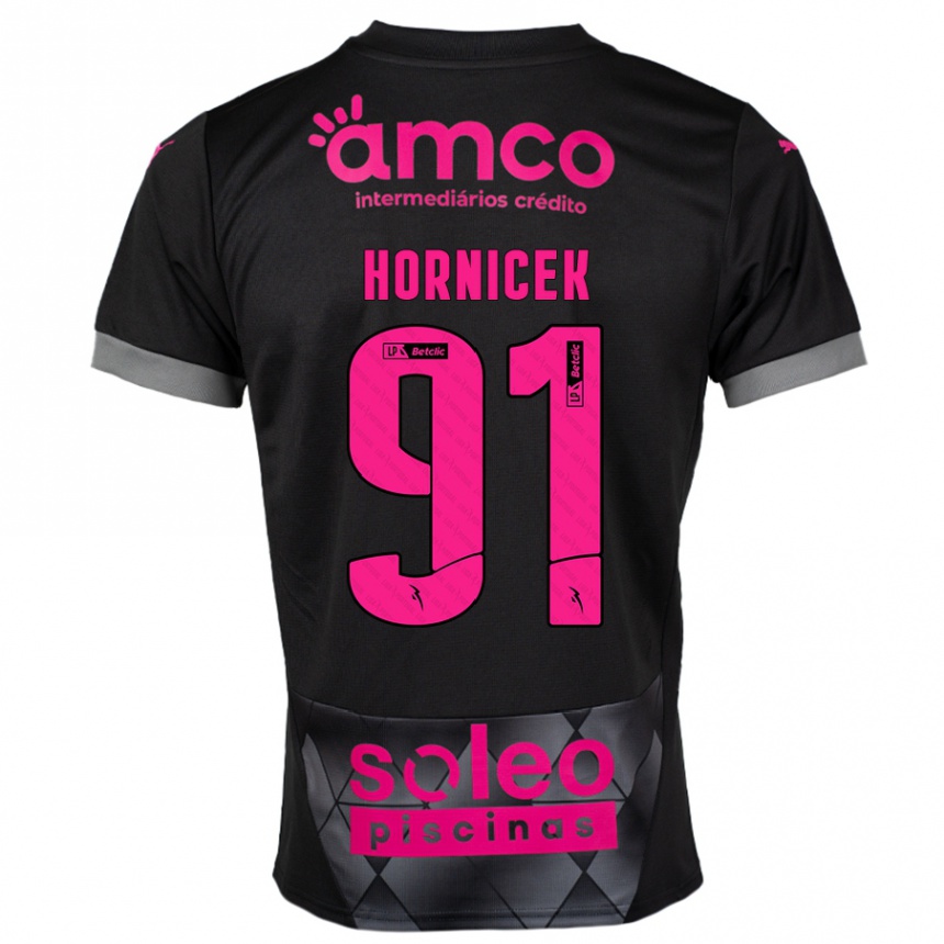 Kids Football Lukas Hornicek #91 Black Pink Away Jersey 2024/25 T-Shirt Australia