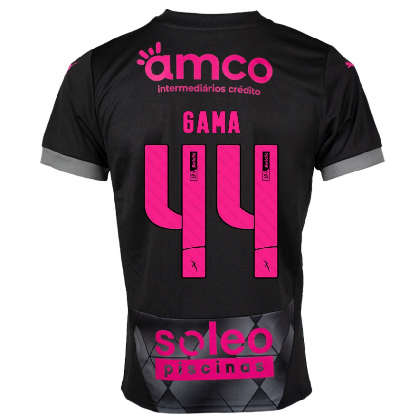 Kids Football Dinis Gama #44 Black Pink Away Jersey 2024/25 T-Shirt Australia