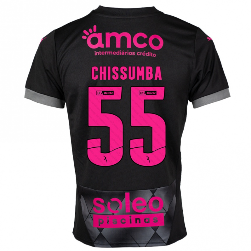 Kids Football Chissumba #55 Black Pink Away Jersey 2024/25 T-Shirt Australia