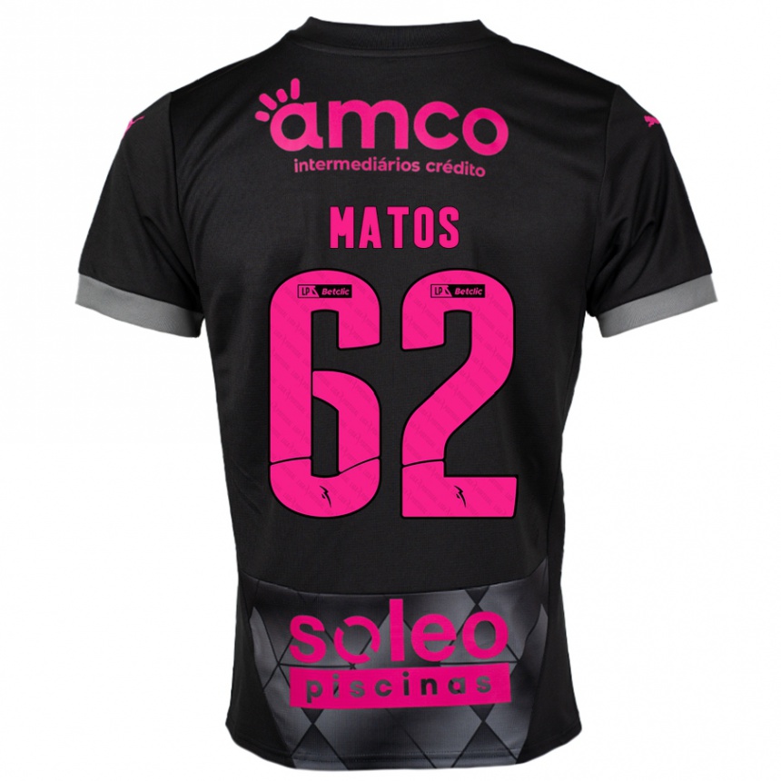 Kids Football Nuno Matos #62 Black Pink Away Jersey 2024/25 T-Shirt Australia