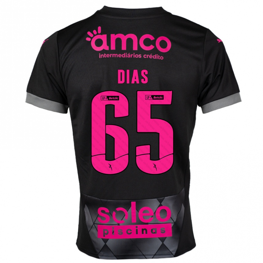 Kids Football Leandro Dias #65 Black Pink Away Jersey 2024/25 T-Shirt Australia