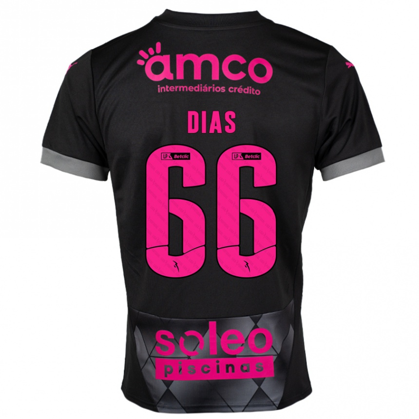 Kids Football Gonçalo Dias #66 Black Pink Away Jersey 2024/25 T-Shirt Australia