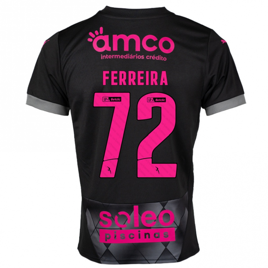 Kids Football André Ferreira #72 Black Pink Away Jersey 2024/25 T-Shirt Australia