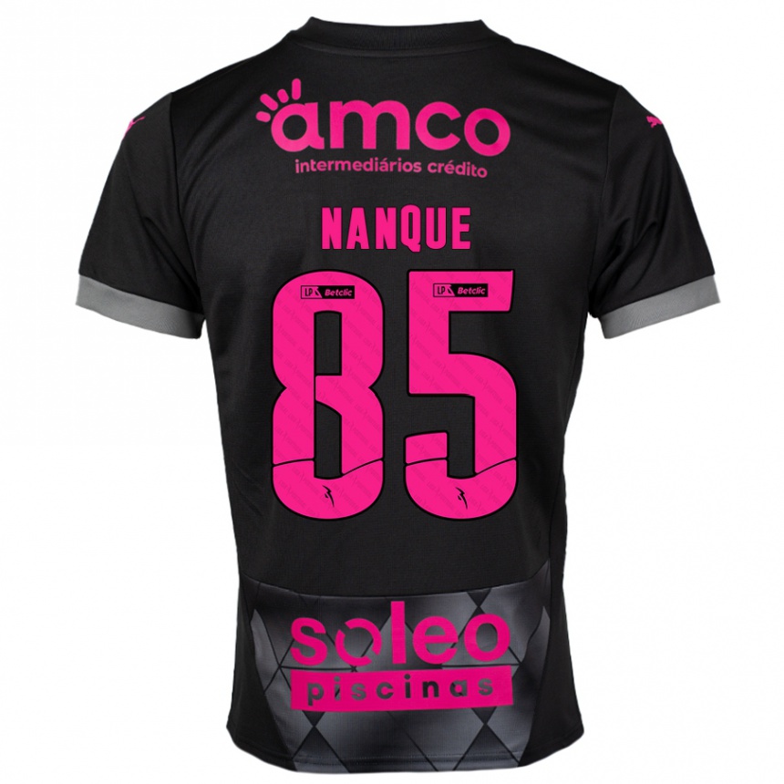 Kids Football Edgar Nanque #85 Black Pink Away Jersey 2024/25 T-Shirt Australia