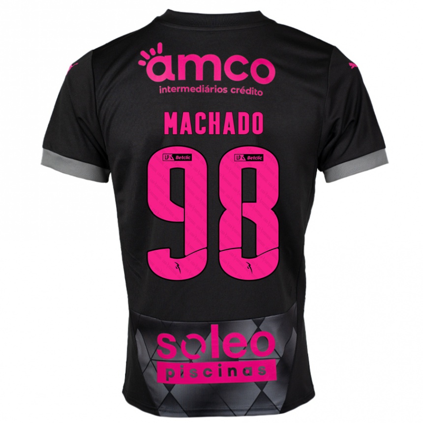 Kids Football Gonçalo Machado #98 Black Pink Away Jersey 2024/25 T-Shirt Australia