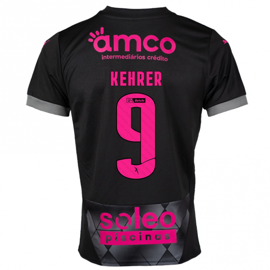 Kids Football Caroline Kehrer #9 Black Pink Away Jersey 2024/25 T-Shirt Australia