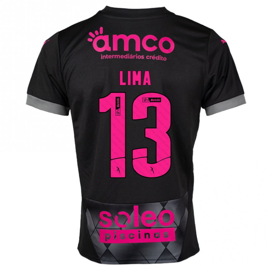 Kids Football Aline Lima #13 Black Pink Away Jersey 2024/25 T-Shirt Australia