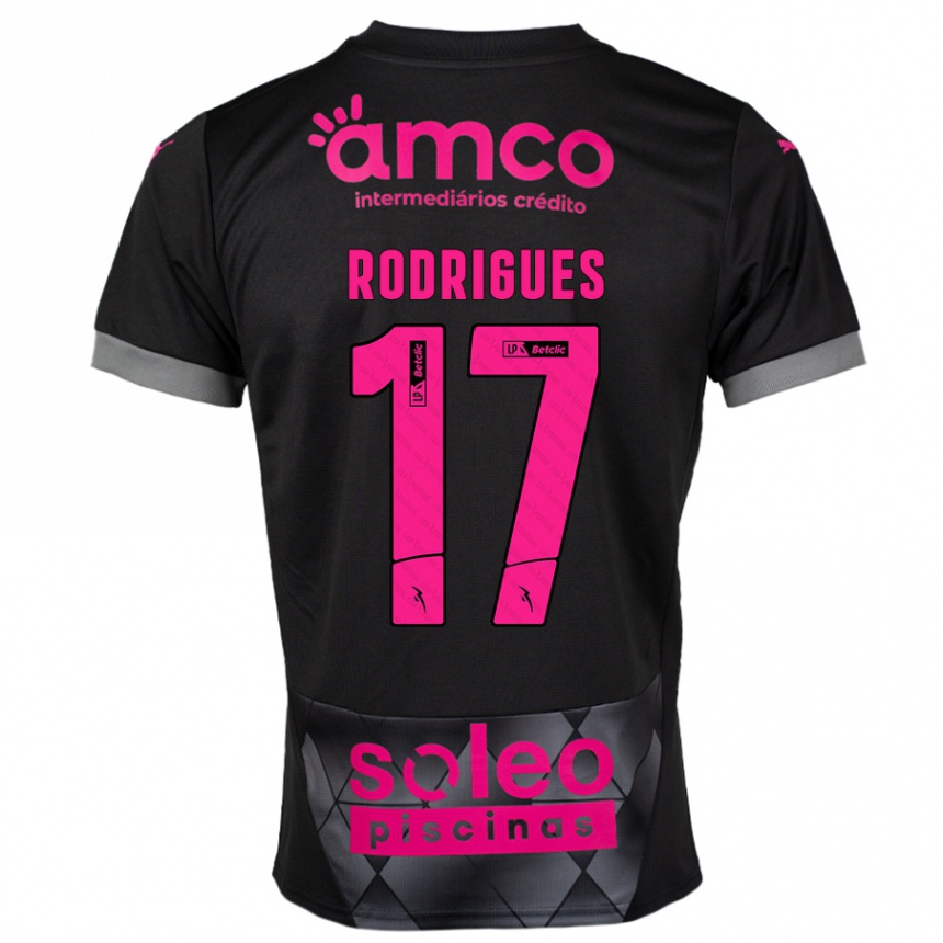 Kids Football Tânia Rodrigues #17 Black Pink Away Jersey 2024/25 T-Shirt Australia