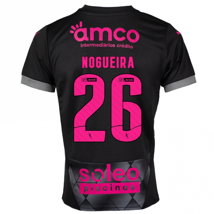 Kids Football Ana Nogueira #26 Black Pink Away Jersey 2024/25 T-Shirt Australia