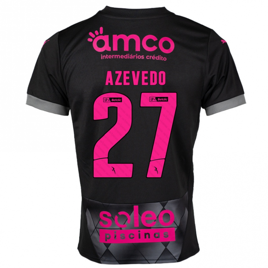 Kids Football Mariana Azevedo #27 Black Pink Away Jersey 2024/25 T-Shirt Australia