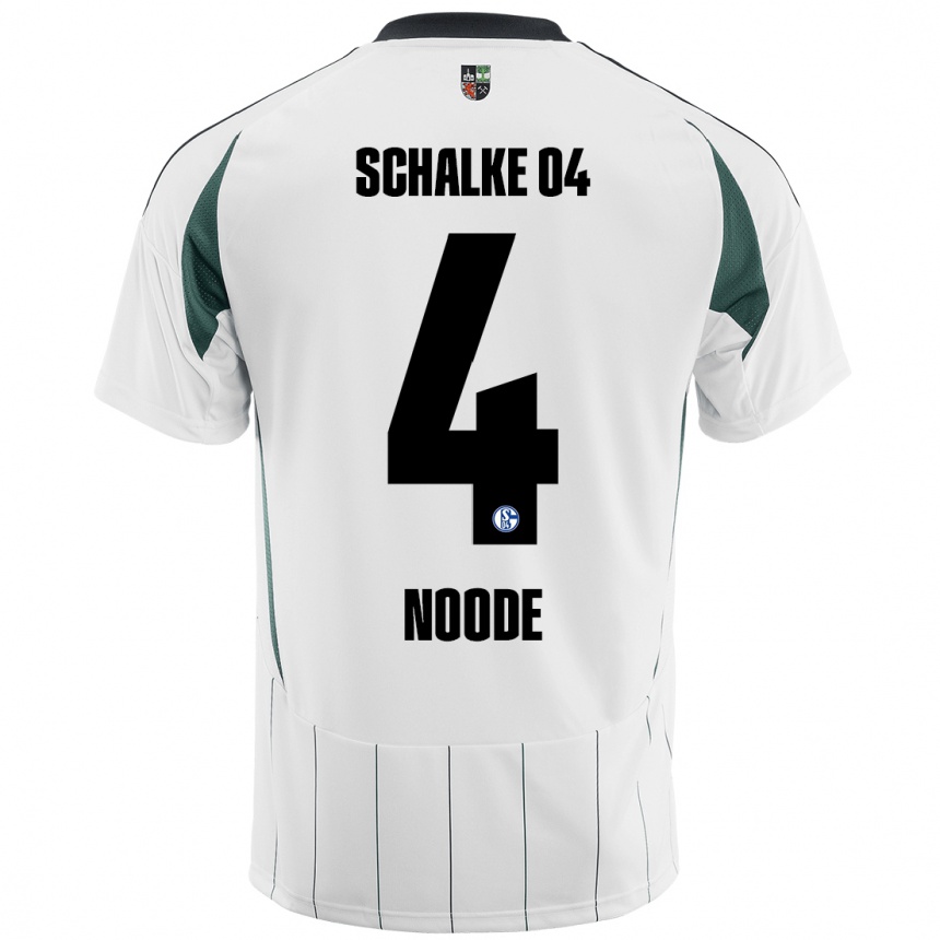 Kids Football Steve Noode #4 White Green Away Jersey 2024/25 T-Shirt Australia