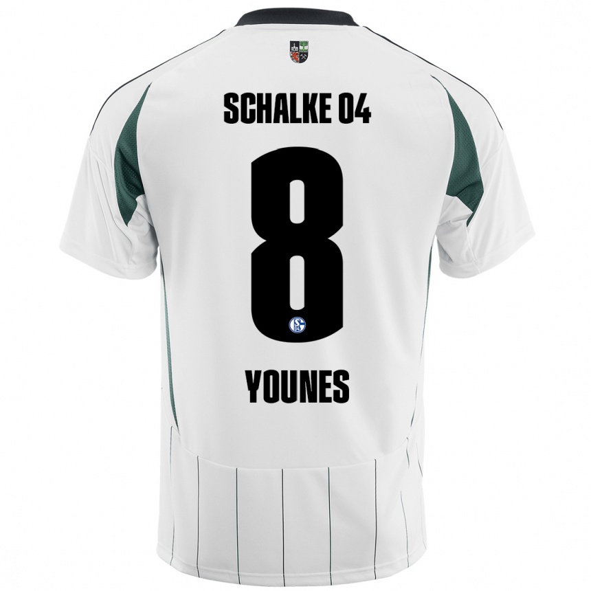 Kids Football Amin Younes #8 White Green Away Jersey 2024/25 T-Shirt Australia