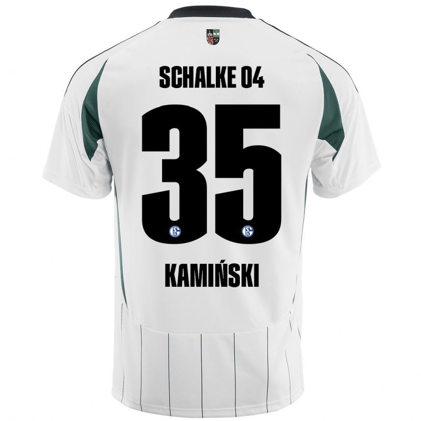 Kids Football Marcin Kaminski #35 White Green Away Jersey 2024/25 T-Shirt Australia