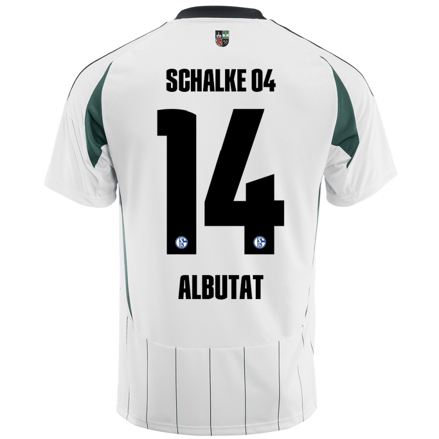 Kids Football Tim Albutat #14 White Green Away Jersey 2024/25 T-Shirt Australia