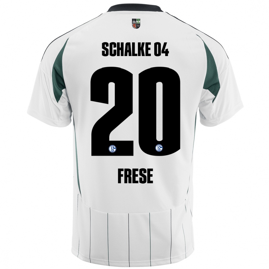 Kids Football Niklas Frese #20 White Green Away Jersey 2024/25 T-Shirt Australia