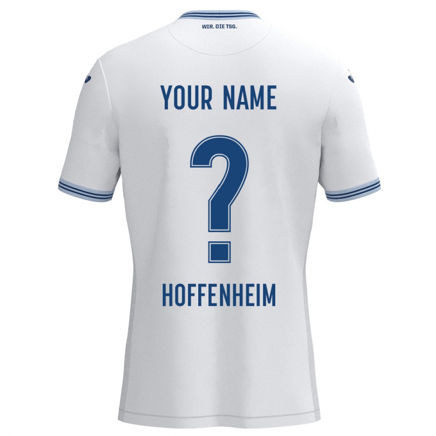 Kids Football Your Name #0 White Blue Away Jersey 2024/25 T-Shirt Australia