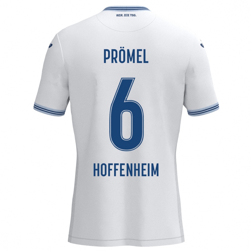 Kids Football Grischa Prömel #6 White Blue Away Jersey 2024/25 T-Shirt Australia