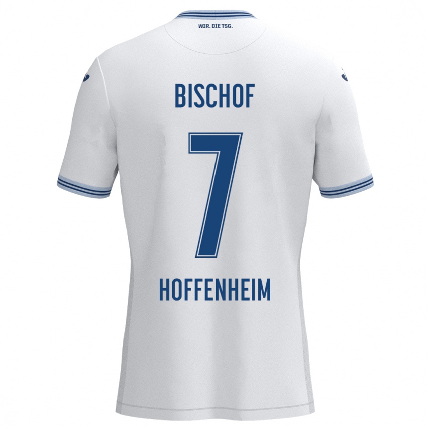 Kids Football Tom Bischof #7 White Blue Away Jersey 2024/25 T-Shirt Australia