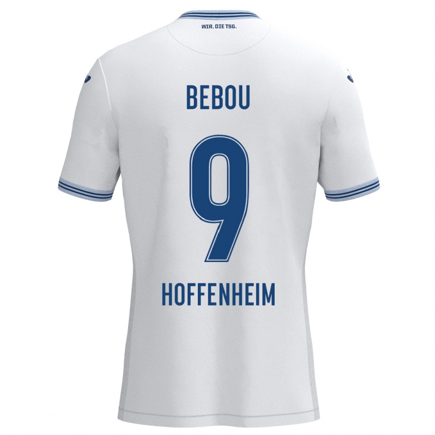 Kids Football Ihlas Bebou #9 White Blue Away Jersey 2024/25 T-Shirt Australia