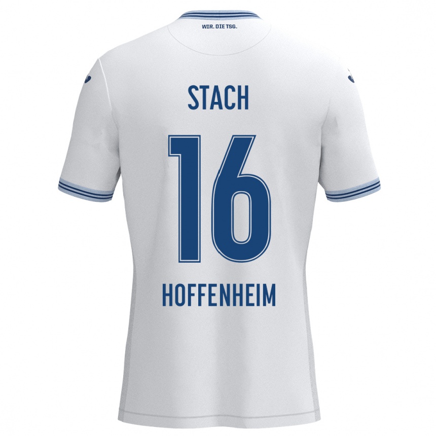 Kids Football Anton Stach #16 White Blue Away Jersey 2024/25 T-Shirt Australia