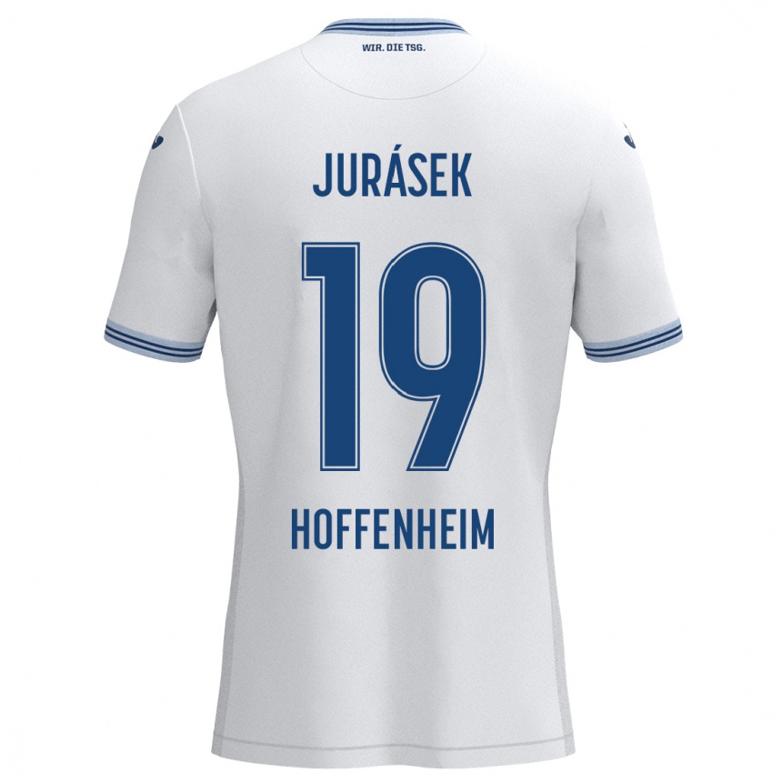 Kids Football David Jurásek #19 White Blue Away Jersey 2024/25 T-Shirt Australia