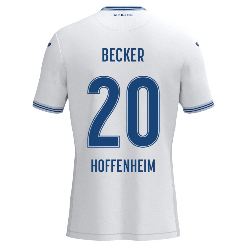 Kids Football Finn Ole Becker #20 White Blue Away Jersey 2024/25 T-Shirt Australia