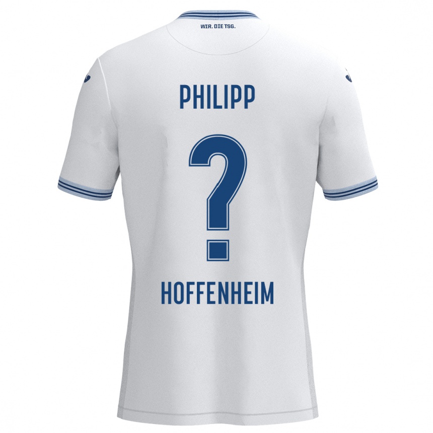 Kids Football Tim Philipp #0 White Blue Away Jersey 2024/25 T-Shirt Australia