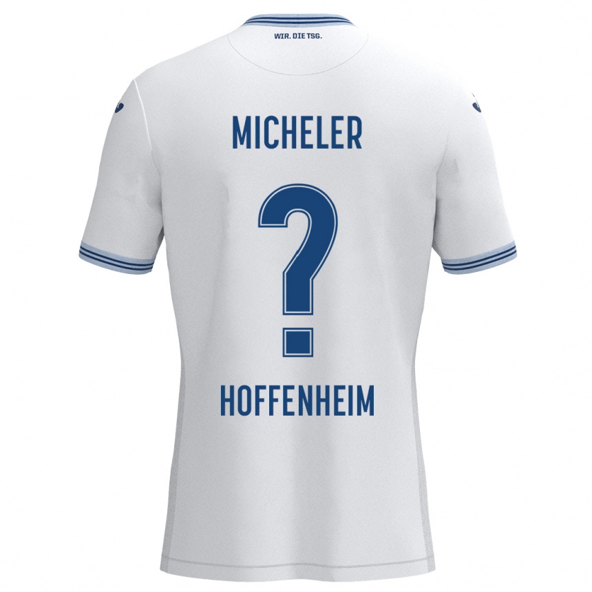 Kids Football Florian Micheler #0 White Blue Away Jersey 2024/25 T-Shirt Australia