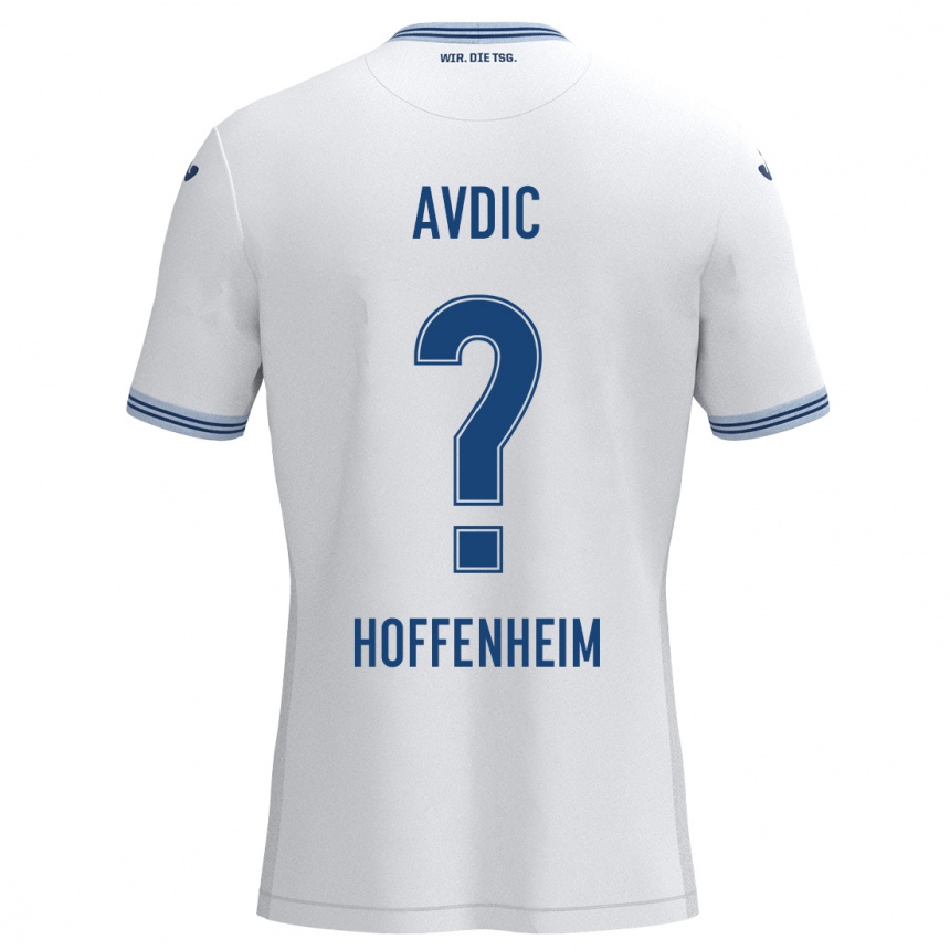 Kids Football Edin Avdic #0 White Blue Away Jersey 2024/25 T-Shirt Australia