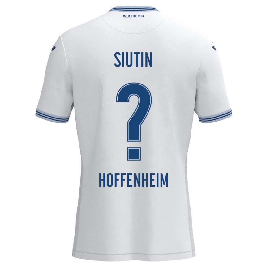 Kids Football Kirill Siutin #0 White Blue Away Jersey 2024/25 T-Shirt Australia