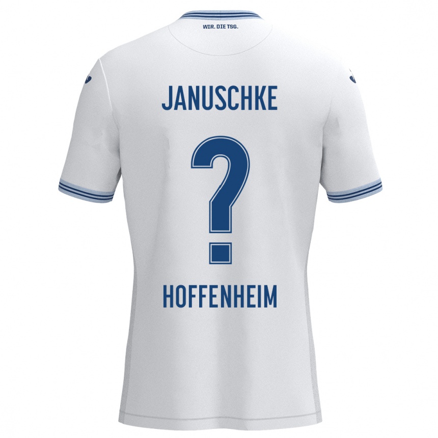 Kids Football Tim Januschke #0 White Blue Away Jersey 2024/25 T-Shirt Australia