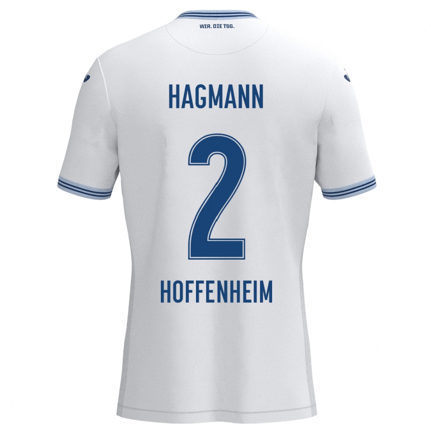 Kids Football Felix Hagmann #2 White Blue Away Jersey 2024/25 T-Shirt Australia