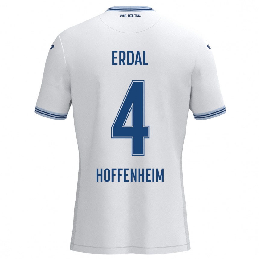 Kids Football İzzet Erdal #4 White Blue Away Jersey 2024/25 T-Shirt Australia