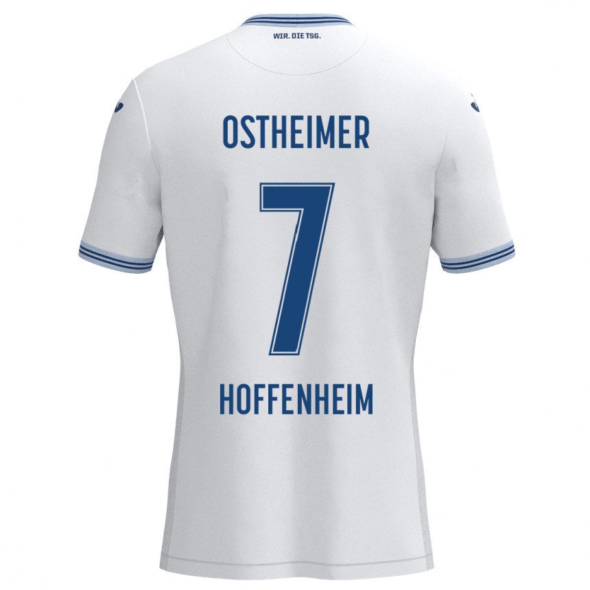 Kids Football Nevio Ostheimer #7 White Blue Away Jersey 2024/25 T-Shirt Australia