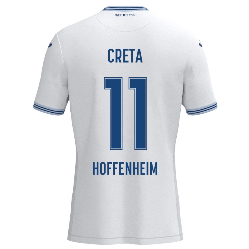 Kids Football David Creța #11 White Blue Away Jersey 2024/25 T-Shirt Australia