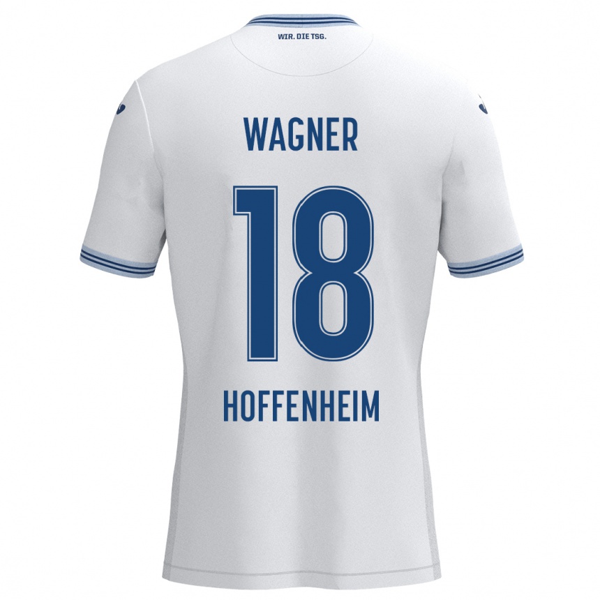 Kids Football Ricardo Wagner #18 White Blue Away Jersey 2024/25 T-Shirt Australia