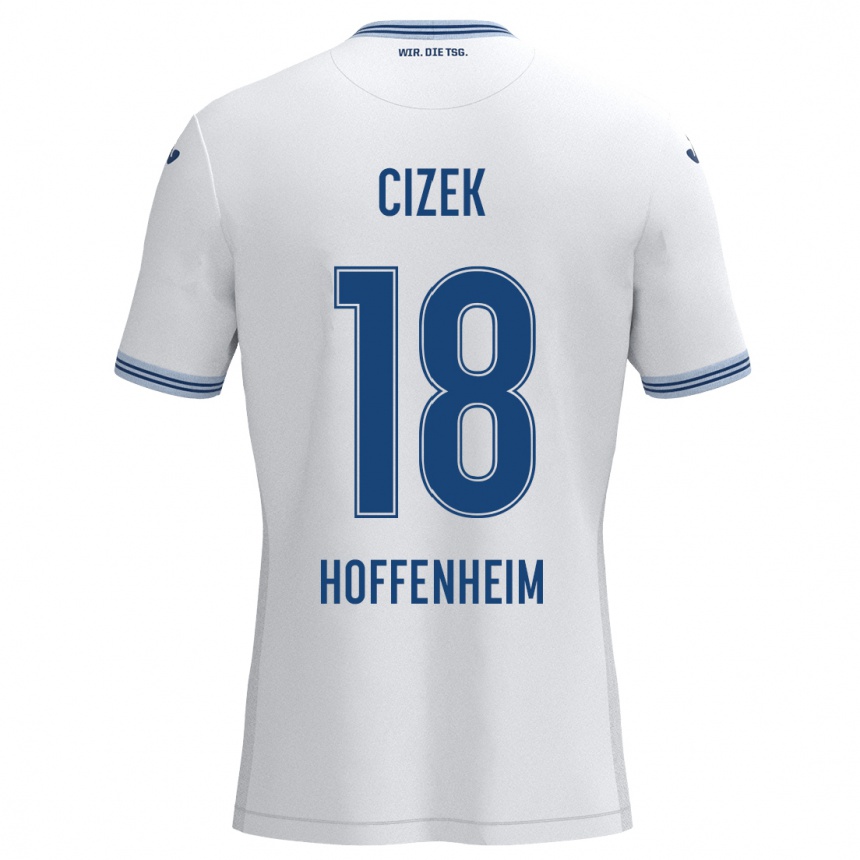 Kids Football Krystof Cizek #18 White Blue Away Jersey 2024/25 T-Shirt Australia