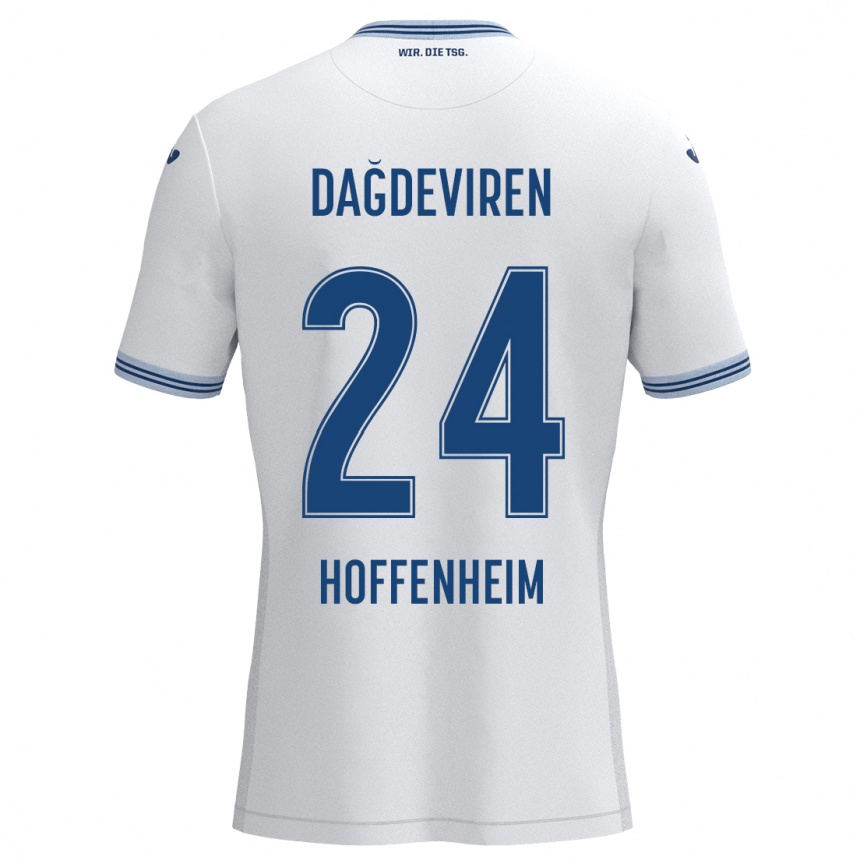 Kids Football Diren Dağdeviren #24 White Blue Away Jersey 2024/25 T-Shirt Australia