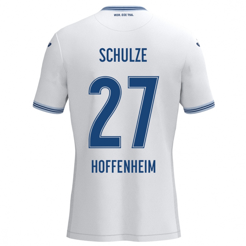 Kids Football Louis Schulze #27 White Blue Away Jersey 2024/25 T-Shirt Australia