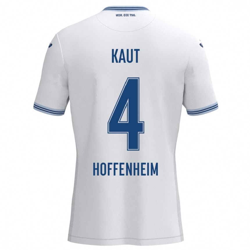 Kids Football Lisann Kaut #4 White Blue Away Jersey 2024/25 T-Shirt Australia