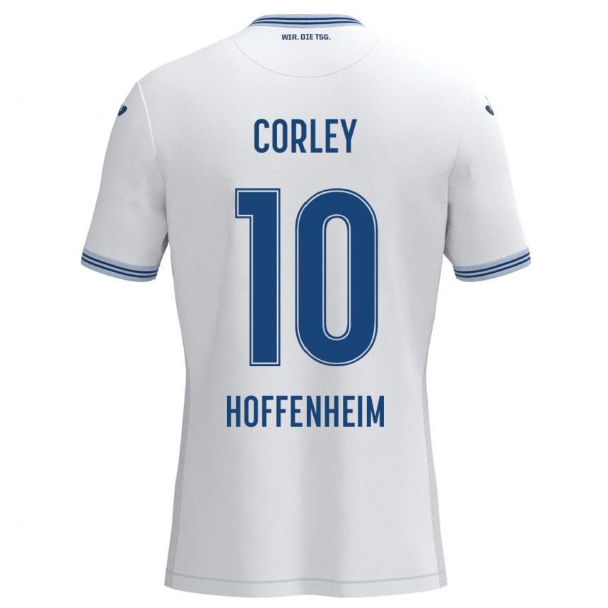 Kids Football Gia Corley #10 White Blue Away Jersey 2024/25 T-Shirt Australia