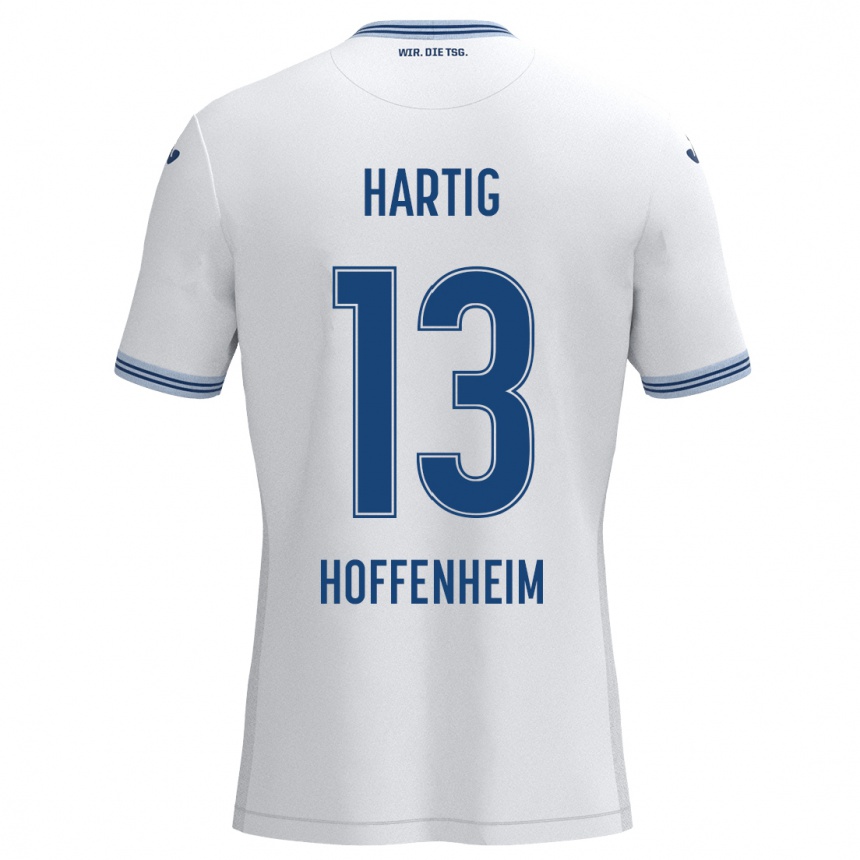 Kids Football Isabella Hartig #13 White Blue Away Jersey 2024/25 T-Shirt Australia