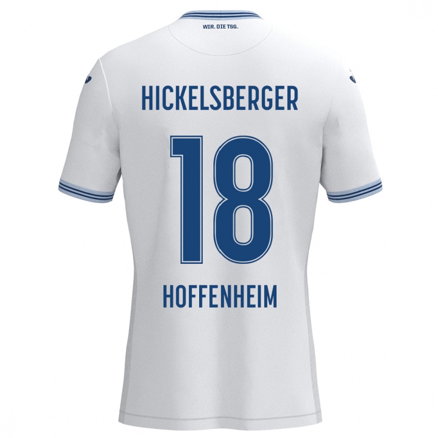 Kids Football Julia Hickelsberger #18 White Blue Away Jersey 2024/25 T-Shirt Australia