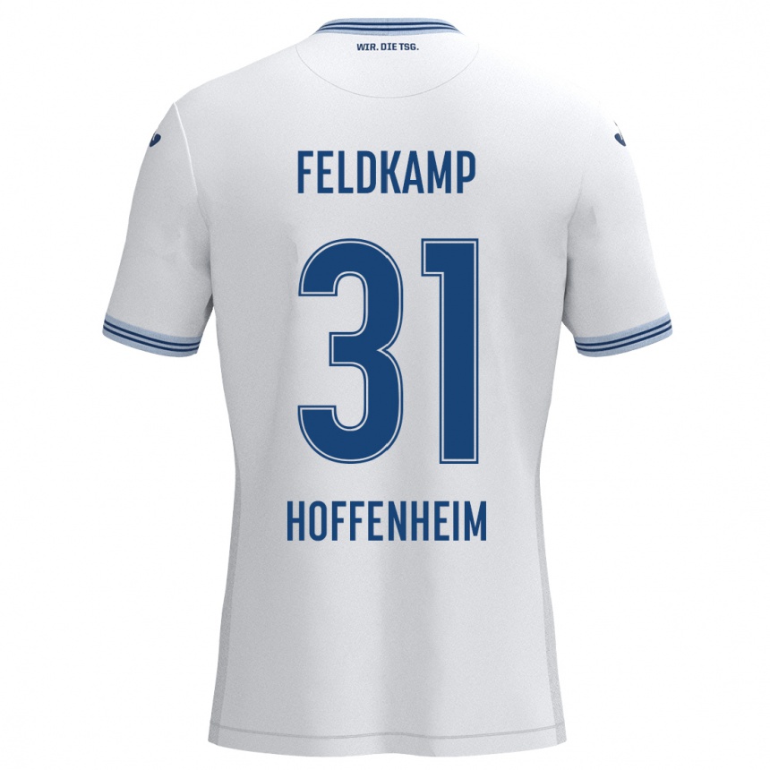 Kids Football Jana Feldkamp #31 White Blue Away Jersey 2024/25 T-Shirt Australia