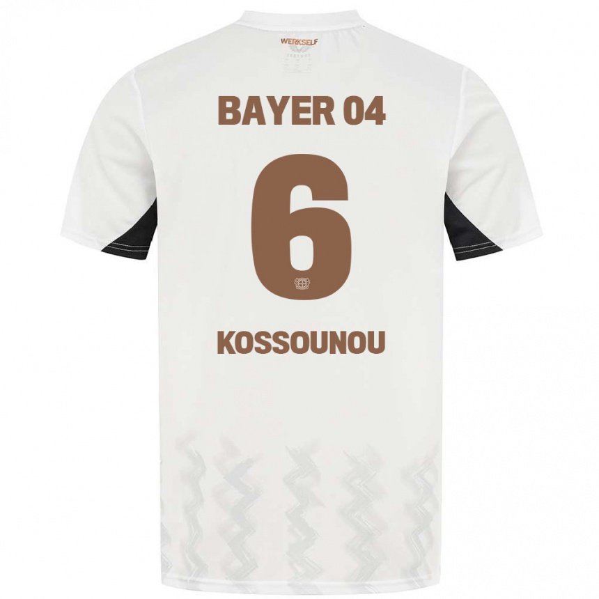 Kids Football Odilon Kossounou #6 White Black Away Jersey 2024/25 T-Shirt Australia