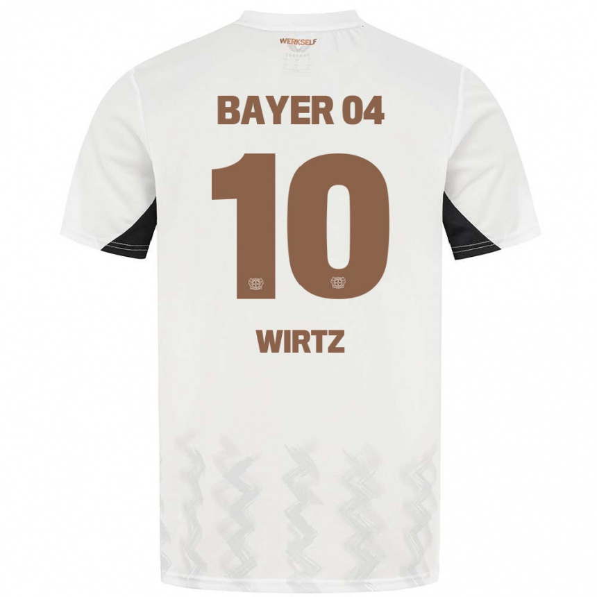 Kids Football Florian Wirtz #10 White Black Away Jersey 2024/25 T-Shirt Australia