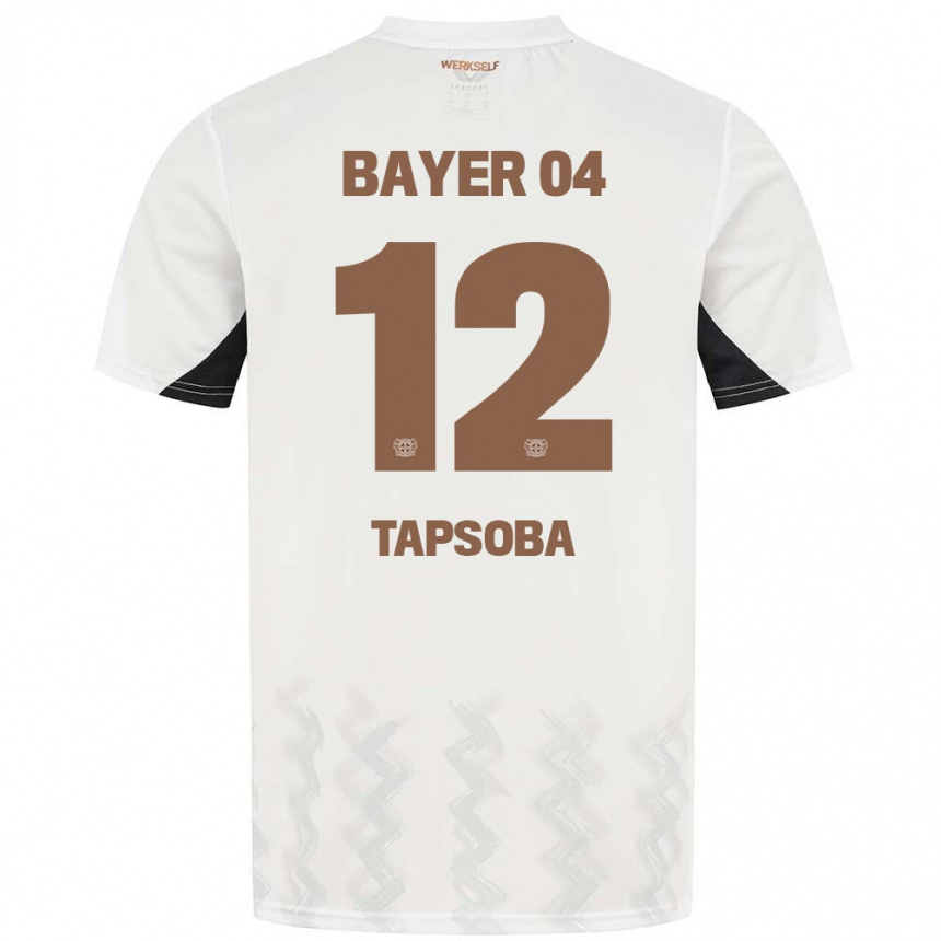 Kids Football Edmond Tapsoba #12 White Black Away Jersey 2024/25 T-Shirt Australia