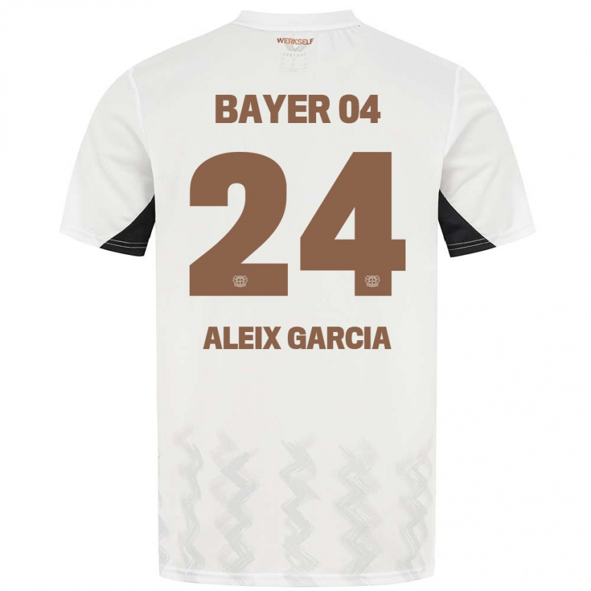 Kids Football Aleix García #24 White Black Away Jersey 2024/25 T-Shirt Australia